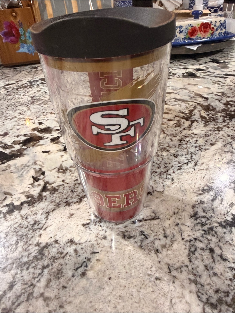 tervis Travel Tumbler with Red and Gold San Francisco 49ers Design